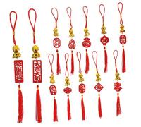 PEPLAYTAL 12 Pièces Nouvel an Chinois Pendentifs à Suspendre Style Traditionnel Chinois Décoration Festive et Richesse pour Fête du Printemps et Bonsai
