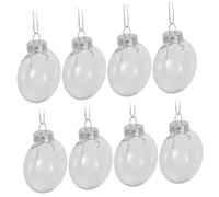 PEPLAYTAL 12 Pièces Ornements De Boule De Noël Petit Papa Balle Joyeux Dirigé Arbre De Noël Incassable Orbe à Suspendre Lumières Noir Transparent