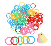 PEPLAYTAL 120 Pièces Anneaux de Reliure Plastiques Colorés Ouverture Anneaux Multifonctions pour Classeur Fiches Porte Clés et Scrapbooking Fermeture Sécurisée