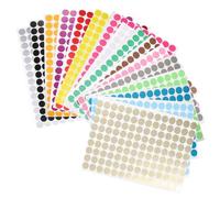 PEPLAYTAL 16 feuilles Autocollants Ronds Colorés Étiquettes Gommettes Adhésives Multifonctions pour Organisation et Codage Couleur Pastilles Décoratives Auto-adhésives Lot