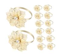 PEPLAYTAL 18 Pcs Dorés Forme de Fleur pour Saint Valentin Anneaux Décoratifs pour Serviettes pour Dîners et Banquets Élégants