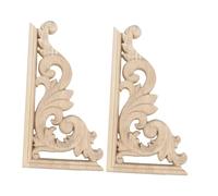 PEPLAYTAL 2 pièces Applique Murale Bois Sculpté Décor Angle pour Meuble Ornement Décoratif Classique et Moderne pour Porte Intérieure et Mobilier