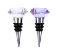 PEPLAYTAL 2 pièces Bouchons de Bouteille Vin Cristal Décoratif pour Vin Cocktail et Faciles à Insérer et Retirer Transparent pour Fête