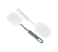 PEPLAYTAL 2 Pièces Brosse WC avec Long Manche et Têtes Remplaçables Outil de Nettoyage pour Salle de Bain Rayures pour Cuvettes et Sols Rangement Mural Facile Lot de Gris Blanc
