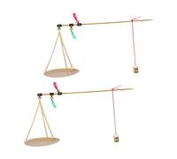 PEPLAYTAL 2 Pièces Chinese Lever Scale Portable Handheld Traditional Balance For Kitchen Herbs Medicine Baking Jewelry Weighing
