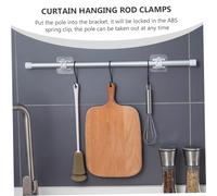 PEPLAYTAL 2 pièces Crochets Adhésifs pour Tringle à Rideau sans Perçage Supports Abs Résistants pour Barre de Installation Facile et Rapide Surface Lisse sans Rayure pour Rideaux et