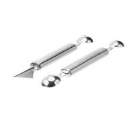 PEPLAYTAL 2 pièces Cuillère à Melon Boule Double Tête Acier Inoxydable Outil de Sculpture et Coupe Pastèque Pratique pour Fruits Décoratifs Surface Lisse et Facile à Nettoyer