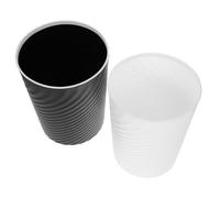 PEPLAYTAL 2 pièces Lot de Poubelles Sans Couvercle Design Multifonction pour Cuisine Bureau Salon Corbeille à Déchets Portable et Pratique Noir et Blanc