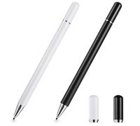 PEPLAYTAL 2 pièces Stylet Écran Tactile Double Pointe Fin Haute Précision Silencieux pour Smartphones Stylo Capacitif Noir et Blanc Au Toucher
