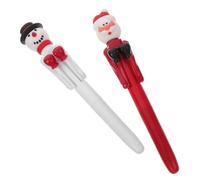 PEPLAYTAL 2 Pièces Stylo à Bille de Noël Interactif avec Boxe Père Noël et Bonhomme de Lot de Ludiques pour Adultes Cadeau pour École Bureau et Fête de
