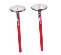 PEPLAYTAL 2 Pièces Thermomètre Mécanique Climatisation Horloge Style Décoration Intérieure Pack Rouge Installation Facile sans Pile Compatible Voiture et Maison