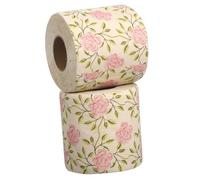 PEPLAYTAL 2 Rouleaux Papier Toilette à Motif Rose Naturel Décoratifs pour Salle de Bain Papier Toilette Floral Doux et Écologique pour Usage
