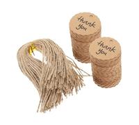PEPLAYTAL 200 ensembles Étiquettes Kraft DIY Rondes avec Motif Thank You pour Étiquettes Suspendues Pratiques pour Mariage Anniversaire et Décoration Festive