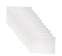 PEPLAYTAL 24 Pièces Pochette Porte Documents Transparent Blanc avec Bouton Pression Organisateur de Documents Résistant à Leau et Aux Déchirures Lot pour Bureau et Rangement