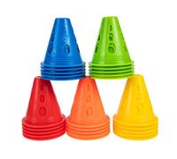 PEPLAYTAL 25 Pièces Lot de Cônes Dentraînement pour Roller Marqueurs Antivent et Empilables pour Parcours Dagilité et Obstacles