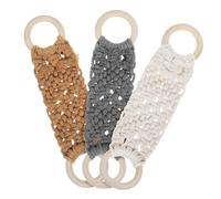 PEPLAYTAL 3 Pièces Anneaux Porte Serviettes Tissés Faits Main Lot de Crochet Mural Coton et Style pour Serviettes de Main Salle de Bain et Cuisine Gain de Place et Polyvalents