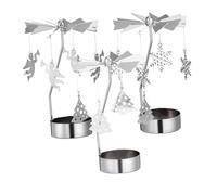 PEPLAYTAL 3 Pièces Bougeoir Rotatif Métal pour Bougie Chauffe Plat Décoration de Table Romantique et Créative Support Bougie pour Fête et Intérieur Accessoire Photophore Élégant