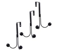 PEPLAYTAL 3 pièces Crochets Porte Manteaux sans Percage Patères Doubles Noir pour Porte Support Résistant pour Vêtements Serviettes et Chapeaux Rangement Pratique pour Chambre et Salle de