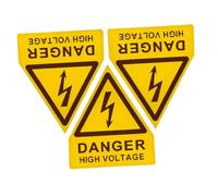 PEPLAYTAL 3 Pièces High Voltage Warning Stickers Self Adhesive PVC Electrical Safety Signs For Machinery And Equipment Easy To Install Fence Sign Warning