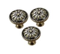 PEPLAYTAL 3 Pièces Lot de Poignées Meuble Alliage Bouton Tiroir Rond Champignon Poignées Placards Cuisine Style Européen pour Meubles Facile à Installer Résistantes et Élégantes Bronze