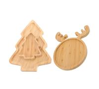 PEPLAYTAL 3 Pièces Plateau Noël Forme Sapin et Cerf Grand Plat Apéritif pour Fruits Bonbons et Noix Plateau Fête Design Festif pour Maison et Bureau