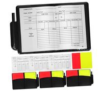 PEPLAYTAL 4 Ensembles Set Cartons Arbitre Rouge et Jaune PVC avec Carnets de Score et Crayons Kit pour Football Ball et Jeux Accessoires pour Arbitres