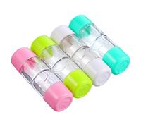 PEPLAYTAL 4 pièces Boîte de Rangement Étanche pour Lentilles Rgp Colorées Rose Blanc Bleu Vert Étui Compact Pratique pour Lentilles de Contact et Cosmétiques Protection Portable pour