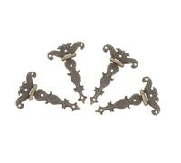 PEPLAYTAL 4 pièces Lot de Charnières Alliage de Zinc Finition Bronze Antique Petites Charnières Décoratives pour Boîtes à Bijoux Coffres Bois Meubles et Boîtes de Rangement Style Européen