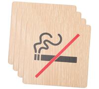 PEPLAYTAL 4 pièces Lot de Panneaux Bois Interdiction de Fumer Signalétique Non Claire pour Bureau et Lieux Panneaux Davertissement Pratiques et