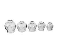 PEPLAYTAL 5 pièces Set de Ventouses Verre Épaissi pour Thérapie par Succion Massage Chinois Matériel Écologique Forte Adsorption pour Soins Corporels et Relaxation