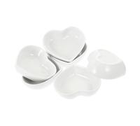 PEPLAYTAL 6 pièces Assiettes à Sauce Forme Cœur Petit Plat pour Sauce Soja Assaisonnement et Apéritifs et Facile à Nettoyer Réutilisable