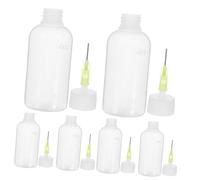 PEPLAYTAL 6 pièces Lot de Flacons Applicateurs à Aiguille Bouteilles Doseuses Précises Plastique pour Colle Peinture Bricolage Contrôle Précis Du Débit Réutilisables et Faciles à Nettoyer