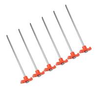PEPLAYTAL 6 pièces Piquets de Tente Métalliques Robustes Ancrages Sol Durs pour Camping Accessoires et Durables Fixation Stable pour Tentes Extérieures