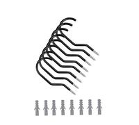 PEPLAYTAL 8 pièces Crochets de Rangement Robustes pour Vélos avec Boulons Support Mural et Plafond pour Garage Acier Renforcé Noir Montage Facile Compatible Types de Vélos
