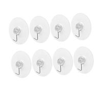 PEPLAYTAL 8 pièces Crochets Ventouse PVC Transparent Ømm avec Crochet Métallique Sans Perçage Résistants et Réutilisables pour Salle de Bain Cuisine Accroche Mural Simple et Pratique