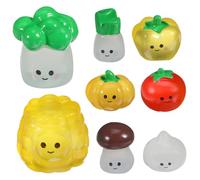 PEPLAYTAL 8 Pièces Décorations Miniatures de Légumes Artificiels Lumineux Citrouille Champignon Ail Tomate pour Jardin Ornements Cuisine et Micro Paysage
