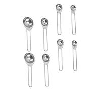 PEPLAYTAL 8 pièces Set de Cuillères Doseuses avec Graduation Gravée pour Cuisine et Pâtisserie Résistantes et Compactes Ustensiles de Mesure pour Ingrédients Secs et
