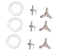 PEPLAYTAL 9 pièces Kit Accessoires Pompe à Air Acier Inoxydable pour Aquarium Vanne Retour Tube Flexible Adapté Réservoir Poissons