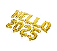 PEPLAYTAL Ballons Numériques et Lettres Dorés Hello Décoratif pour Fête An Ballons Aluminisés pour Décoration de Soirée Kit Complet pour Célébration Festive