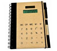 PEPLAYTAL Bloc Notes Spiralé Multifonction avec Calculatrice Solaire Intégrée Carnet Étudiant et Bureau Format Petit Papier pour Planification et Journal Intime