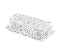 PEPLAYTAL Boîte à Beurre Verre Rectangulaire avec Couvercle Relief Récipient Alimentaire Hermétique pour Cuisine et Conservation Fraîcheur Beurre Rangement Snack Transparent Élégant