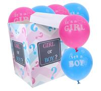 PEPLAYTAL Boîte de de Genre avec Ballons Garçon ou Fille Décoration Shower pour Fête Prénatale Kit Stable et pour Shower Complet avec Ballons Bleus et Roses