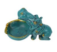 PEPLAYTAL Bol à Bonbons et Porte-clés Résine Hippopotame Grand Ouvert Multifonctionnel Décoratif pour Maison Bureau Rangement Clés et Friandises