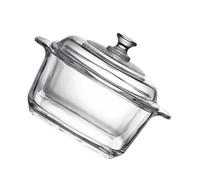 PEPLAYTAL Bol de Rangement Verre avec Couvercle Four et Micro Ondes pour Soupe et Fruits Double Anse pour Maison et Restauration