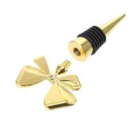 PEPLAYTAL Bouchon de Vin Réutilisable Silicone avec Nœud Doré Bouchon de Bouteille Joint Étanche pour Bar Mariage et Élégants
