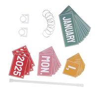 PEPLAYTAL Calendrier à Feuillets Boho pour Enseignants Set Décoratif et Éducatif de Bureau Décole avec Cartes de Date Calendrier Pédagogique pour Classe Maternelle et