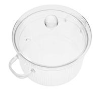 PEPLAYTAL Casserole Verre Borosilicate avec Couvercle Poignée Double Ergonomique Pot Transparent Résistant Aux Chocs Thermiques pour Soupe Lait Aliments et Mijotés Feu