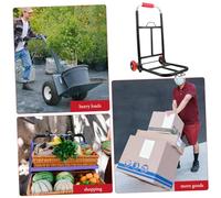 PEPLAYTAL Chariot Pliable avec Roues PU Diable Deux-roues Compact pour Courses Bagages et Transport Multifonction Modèle Moyen avec Cordes Léger et Portable