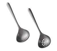 PEPLAYTAL Cuillère à Soupe Acier Inoxydable Louche et Écumoire à Fentes Japonaise Coréenne Épaisse pour Cuisine Maison Restaurant et Facile à Nettoyer