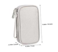 PEPLAYTAL de Rangement Electronique Portable Oxford Gris Organisateur de Voyage Étanche à Double Compartiment pour Câbles Chargeurs Écouteurs et Accessoires Numériques